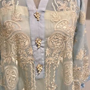 Agha Noor Kurta Hand Embroidered High-low top Eid